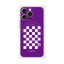 プレミアムスクエアケース with MagSafe［ Racing checkered flag Purple - レーシングチェッカーフラッグ パープル ］