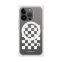 プレミアムスクエアケース with MagSafe［ Racing checkered flag White - レーシングチェッカーフラッグ ホワイト ］