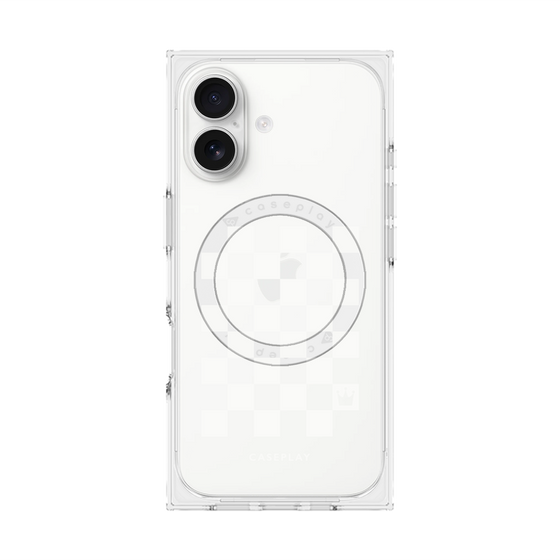 プレミアムスクエアケース with MagSafe［ Racing checkered flag White - レーシングチェッカーフラッグ ホワイト ］