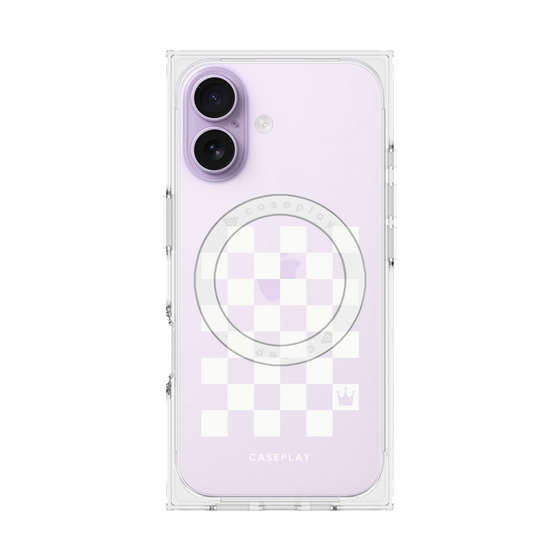 プレミアムスクエアケース with MagSafe［ Racing checkered flag White - レーシングチェッカーフラッグ ホワイト ］