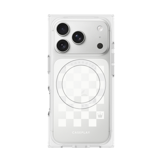 プレミアムスクエアケース with MagSafe［ Racing checkered flag White - レーシングチェッカーフラッグ ホワイト ］