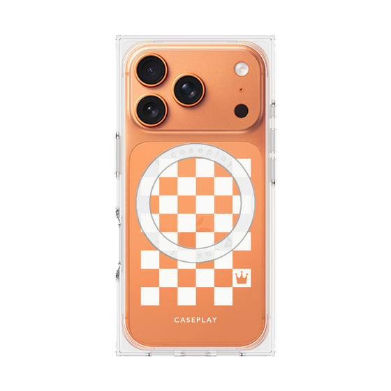 プレミアムスクエアケース with MagSafe［ Racing checkered flag White - レーシングチェッカーフラッグ ホワイト ］