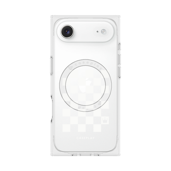 プレミアムスクエアケース with MagSafe［ Racing checkered flag White - レーシングチェッカーフラッグ ホワイト ］