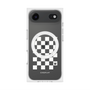 プレミアムスクエアケース with MagSafe［ Racing checkered flag White - レーシングチェッカーフラッグ ホワイト ］