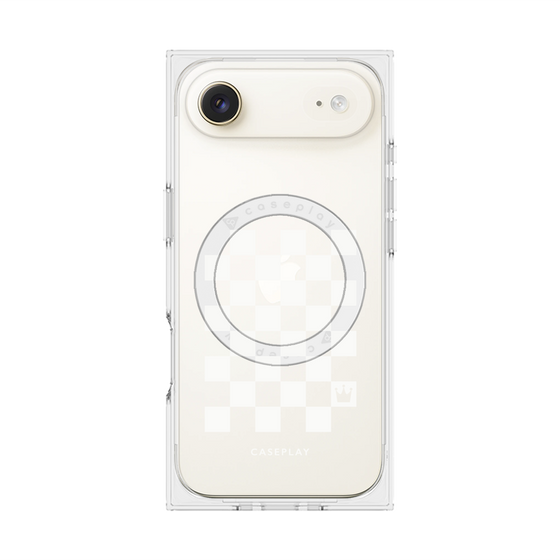 プレミアムスクエアケース with MagSafe［ Racing checkered flag White - レーシングチェッカーフラッグ ホワイト ］