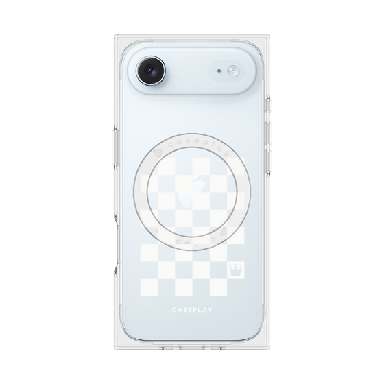 プレミアムスクエアケース with MagSafe［ Racing checkered flag White - レーシングチェッカーフラッグ ホワイト ］
