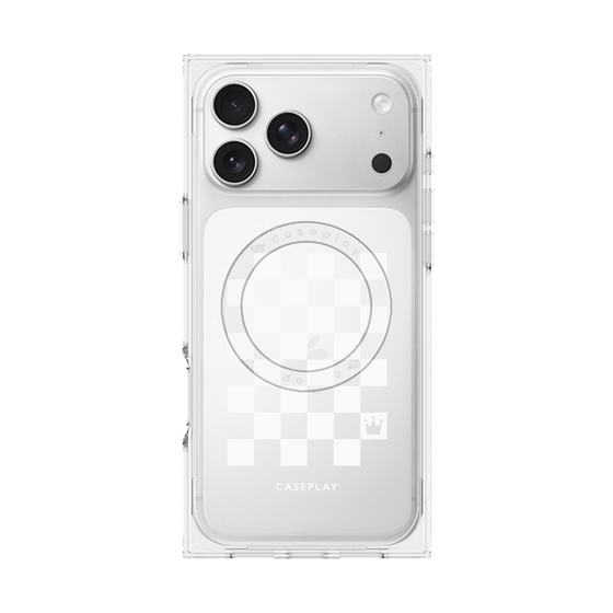 プレミアムスクエアケース with MagSafe［ Racing checkered flag White - レーシングチェッカーフラッグ ホワイト ］