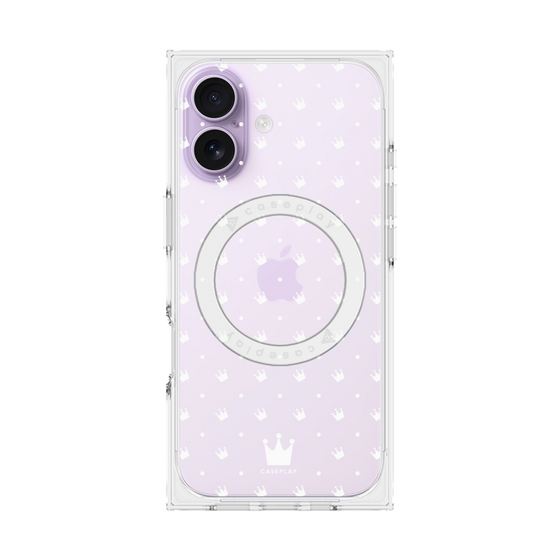 プレミアムスクエアケース with MagSafe［ CASEPLAY Crown dots White - ケースプレイ・クラウン・ドッツ ホワイト ］