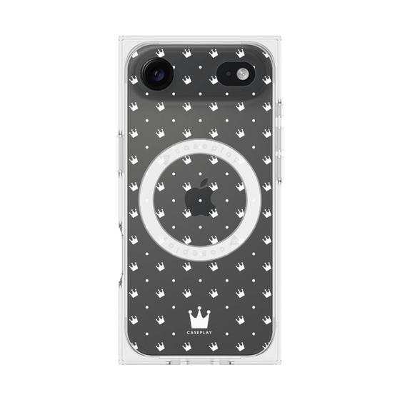 プレミアムスクエアケース with MagSafe［ CASEPLAY Crown dots White - ケースプレイ・クラウン・ドッツ ホワイト ］