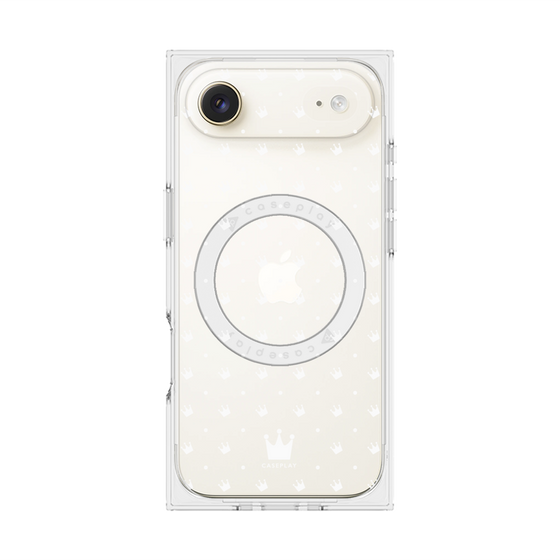 プレミアムスクエアケース with MagSafe［ CASEPLAY Crown dots White - ケースプレイ・クラウン・ドッツ ホワイト ］