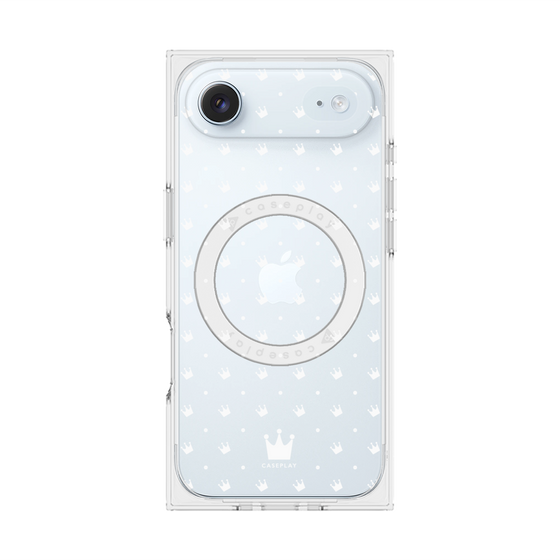 プレミアムスクエアケース with MagSafe［ CASEPLAY Crown dots White - ケースプレイ・クラウン・ドッツ ホワイト ］