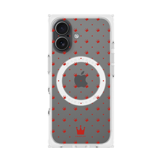 プレミアムスクエアケース with MagSafe［ CASEPLAY Crown dots Red - ケースプレイ・クラウン・ドッツ レッド ］