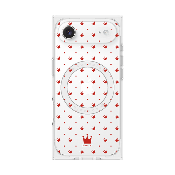 プレミアムスクエアケース with MagSafe［ CASEPLAY Crown dots Red - ケースプレイ・クラウン・ドッツ レッド ］
