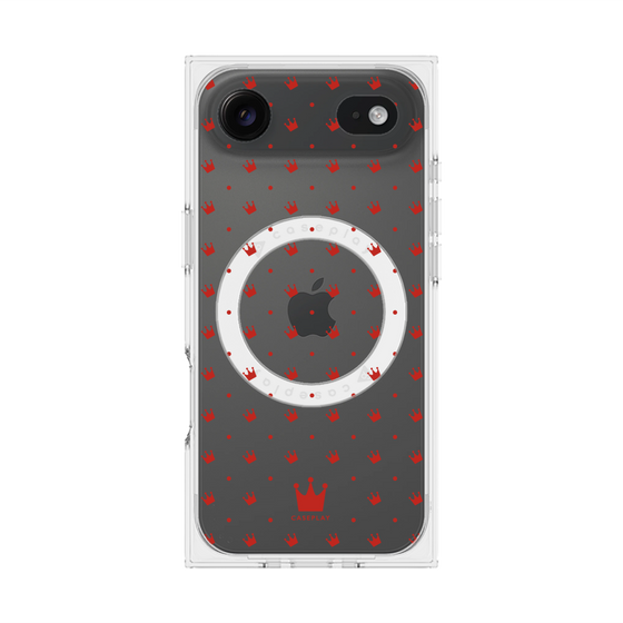 プレミアムスクエアケース with MagSafe［ CASEPLAY Crown dots Red - ケースプレイ・クラウン・ドッツ レッド ］