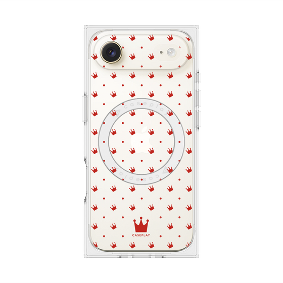 プレミアムスクエアケース with MagSafe［ CASEPLAY Crown dots Red - ケースプレイ・クラウン・ドッツ レッド ］