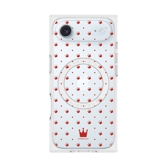 プレミアムスクエアケース with MagSafe［ CASEPLAY Crown dots Red - ケースプレイ・クラウン・ドッツ レッド ］