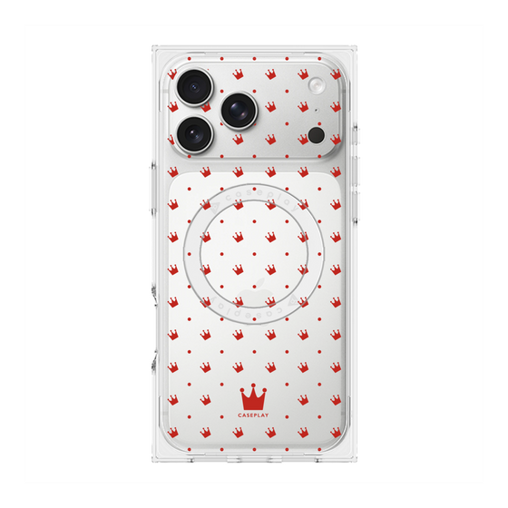 プレミアムスクエアケース with MagSafe［ CASEPLAY Crown dots Red - ケースプレイ・クラウン・ドッツ レッド ］