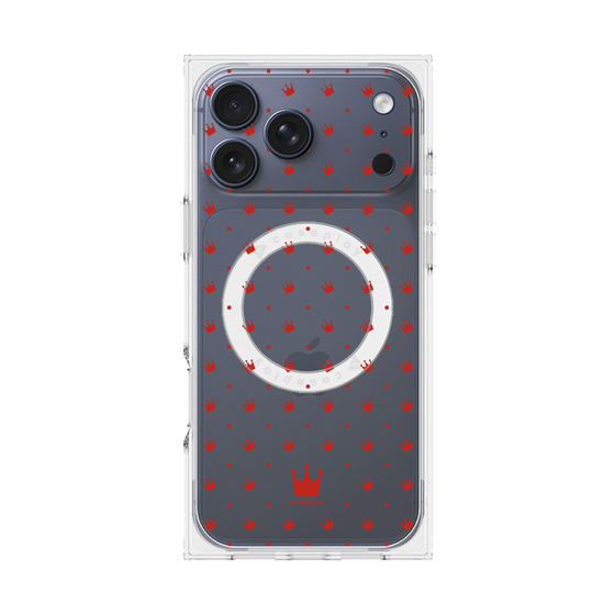 プレミアムスクエアケース with MagSafe［ CASEPLAY Crown dots Red - ケースプレイ・クラウン・ドッツ レッド ］