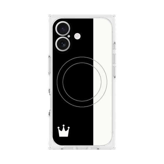 プレミアムスクエアケース with MagSafe［ CASEPLAY Bi-Colors Black & White - ケースプレイ・バイカラー ブラック＆ホワイト ］