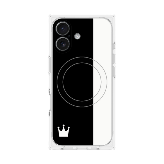 プレミアムスクエアケース with MagSafe［ CASEPLAY Bi-Colors Black & White - ケースプレイ・バイカラー ブラック＆ホワイト ］