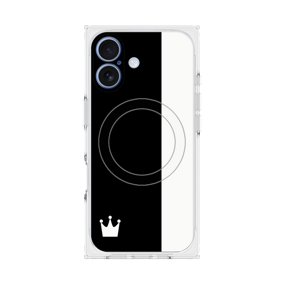 プレミアムスクエアケース with MagSafe［ CASEPLAY Bi-Colors Black & White - ケースプレイ・バイカラー ブラック＆ホワイト ］