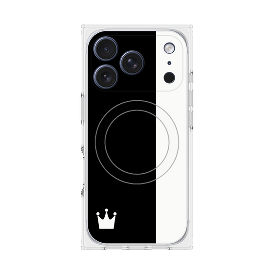 プレミアムスクエアケース with MagSafe［ CASEPLAY Bi-Colors Black & White - ケースプレイ・バイカラー ブラック＆ホワイト ］