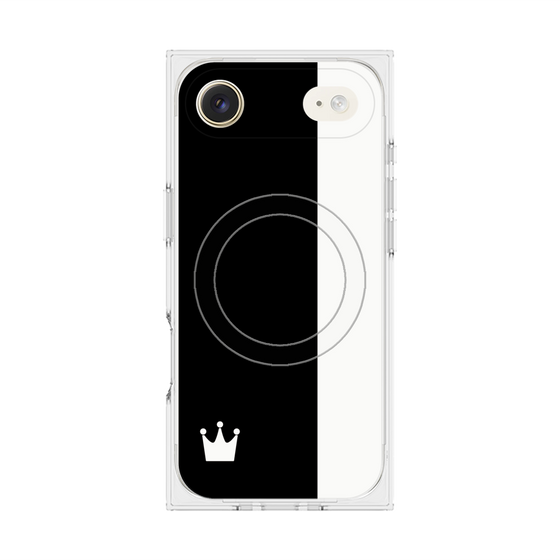 プレミアムスクエアケース with MagSafe［ CASEPLAY Bi-Colors Black & White - ケースプレイ・バイカラー ブラック＆ホワイト ］