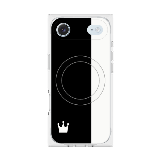 プレミアムスクエアケース with MagSafe［ CASEPLAY Bi-Colors Black & White - ケースプレイ・バイカラー ブラック＆ホワイト ］