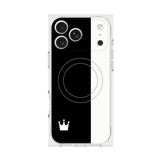プレミアムスクエアケース with MagSafe［ CASEPLAY Bi-Colors Black & White - ケースプレイ・バイカラー ブラック＆ホワイト ］