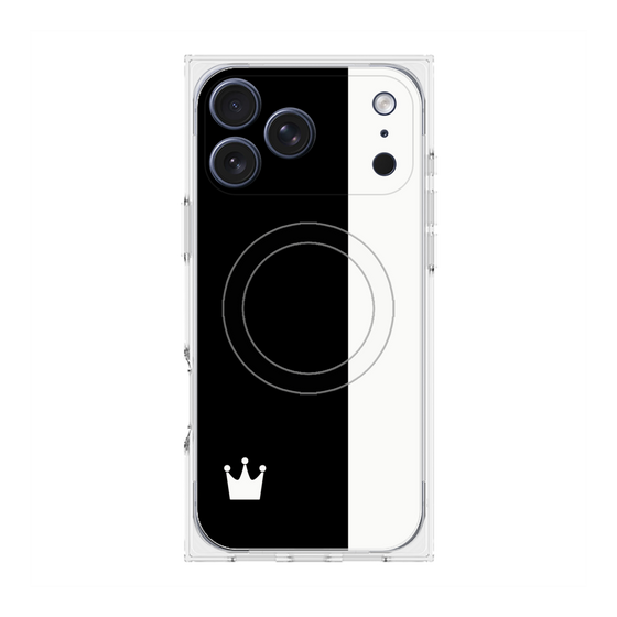 プレミアムスクエアケース with MagSafe［ CASEPLAY Bi-Colors Black & White - ケースプレイ・バイカラー ブラック＆ホワイト ］
