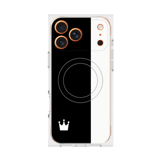 プレミアムスクエアケース with MagSafe［ CASEPLAY Bi-Colors Black & White - ケースプレイ・バイカラー ブラック＆ホワイト ］