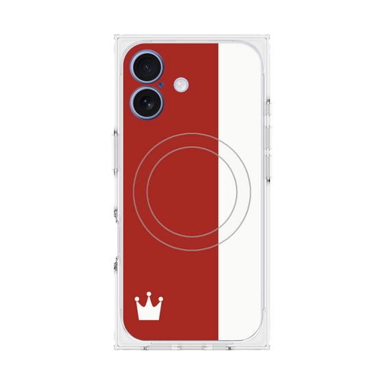 プレミアムスクエアケース with MagSafe［ CASEPLAY Bi-Colors Red & White - ケースプレイ・バイカラー レッド＆ホワイト ］