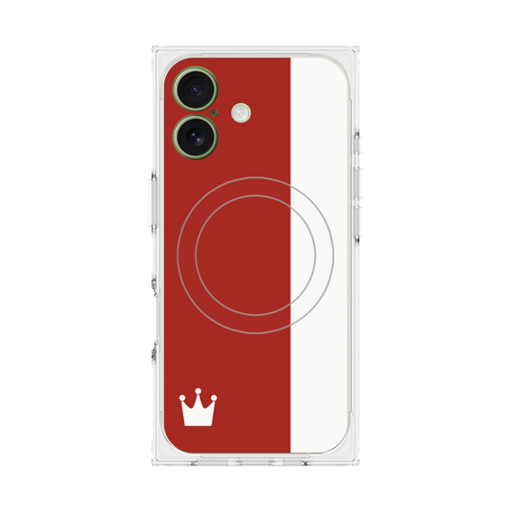 プレミアムスクエアケース with MagSafe［ CASEPLAY Bi-Colors Red & White - ケースプレイ・バイカラー レッド＆ホワイト ］