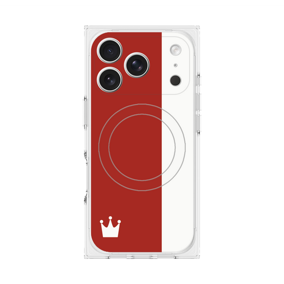 プレミアムスクエアケース with MagSafe［ CASEPLAY Bi-Colors Red & White - ケースプレイ・バイカラー レッド＆ホワイト ］