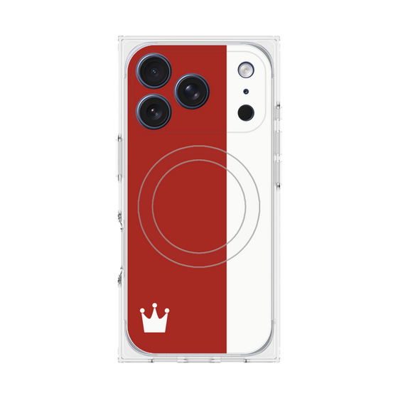 プレミアムスクエアケース with MagSafe［ CASEPLAY Bi-Colors Red & White - ケースプレイ・バイカラー レッド＆ホワイト ］
