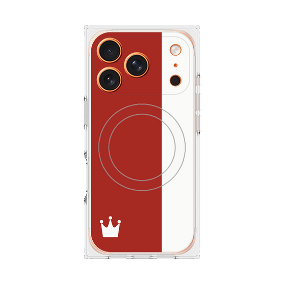 プレミアムスクエアケース with MagSafe［ CASEPLAY Bi-Colors Red & White - ケースプレイ・バイカラー レッド＆ホワイト ］
