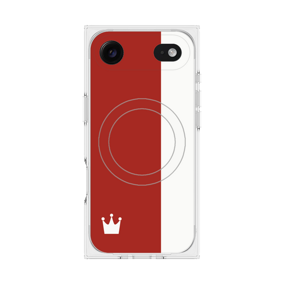 プレミアムスクエアケース with MagSafe［ CASEPLAY Bi-Colors Red & White - ケースプレイ・バイカラー レッド＆ホワイト ］