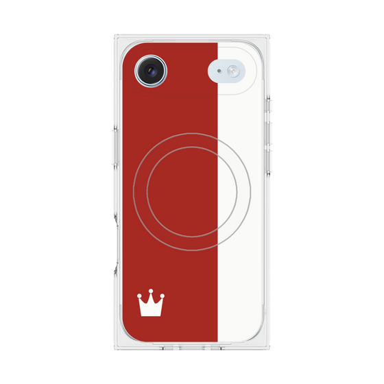 プレミアムスクエアケース with MagSafe［ CASEPLAY Bi-Colors Red & White - ケースプレイ・バイカラー レッド＆ホワイト ］