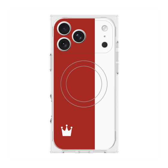 プレミアムスクエアケース with MagSafe［ CASEPLAY Bi-Colors Red & White - ケースプレイ・バイカラー レッド＆ホワイト ］