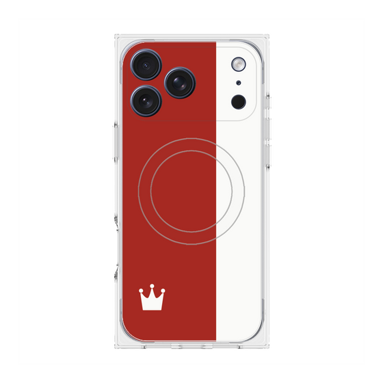 プレミアムスクエアケース with MagSafe［ CASEPLAY Bi-Colors Red & White - ケースプレイ・バイカラー レッド＆ホワイト ］