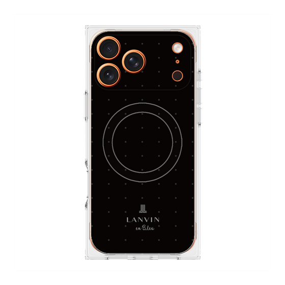 プレミアムスクエアケース with MagSafe［ LANVIN en Bleu Tiny dots Black - ランバン ドット ブラック ］