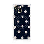 プレミアムスクエアケース with MagSafe［ 水彩ドット・レトロカラー - Navy ］