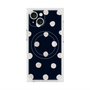 プレミアムスクエアケース with MagSafe［ 水彩ドット・レトロカラー - Navy ］
