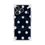 プレミアムスクエアケース with MagSafe［ 水彩ドット・レトロカラー - Navy ］