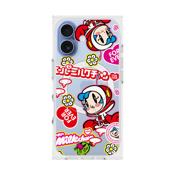 プレミアムスクエアケース with MagSafe［ スーパーミルクチャンFOREVER♥ - ロゴ＆キャラ ］