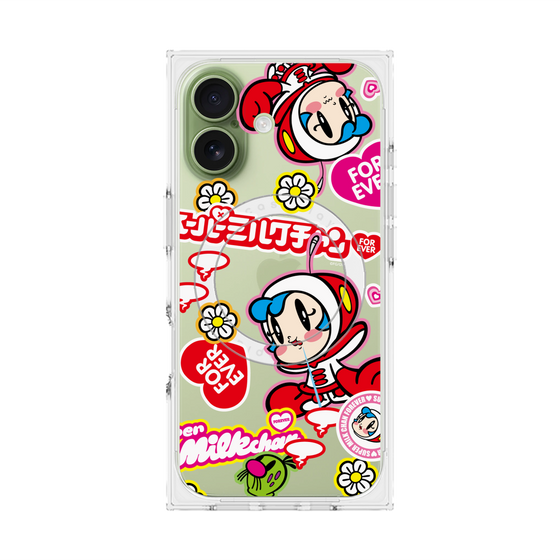 プレミアムスクエアケース with MagSafe［ スーパーミルクチャンFOREVER♥ - ロゴ＆キャラ ］