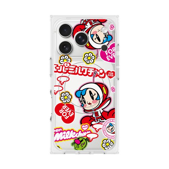 プレミアムスクエアケース with MagSafe［ スーパーミルクチャンFOREVER♥ - ロゴ＆キャラ ］