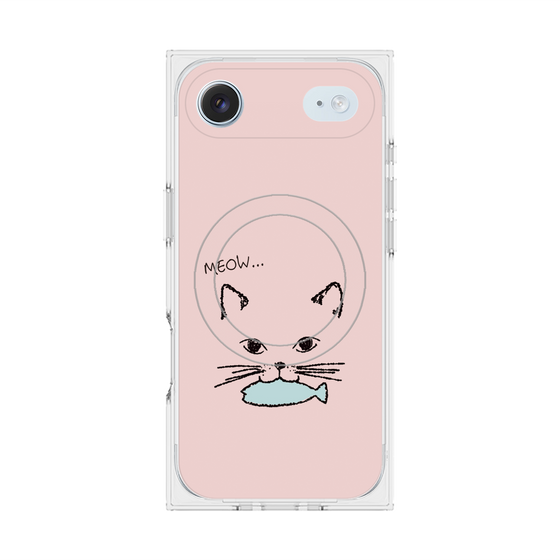 プレミアムスクエアケース with MagSafe［ 食いしん坊なねこ - Pink ］