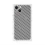 プレミアムスクエアケース with MagSafe［ Small Stripe - Gray × Black ］