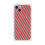 プレミアムスクエアケース with MagSafe［ Small Stripe - Red × Black ］